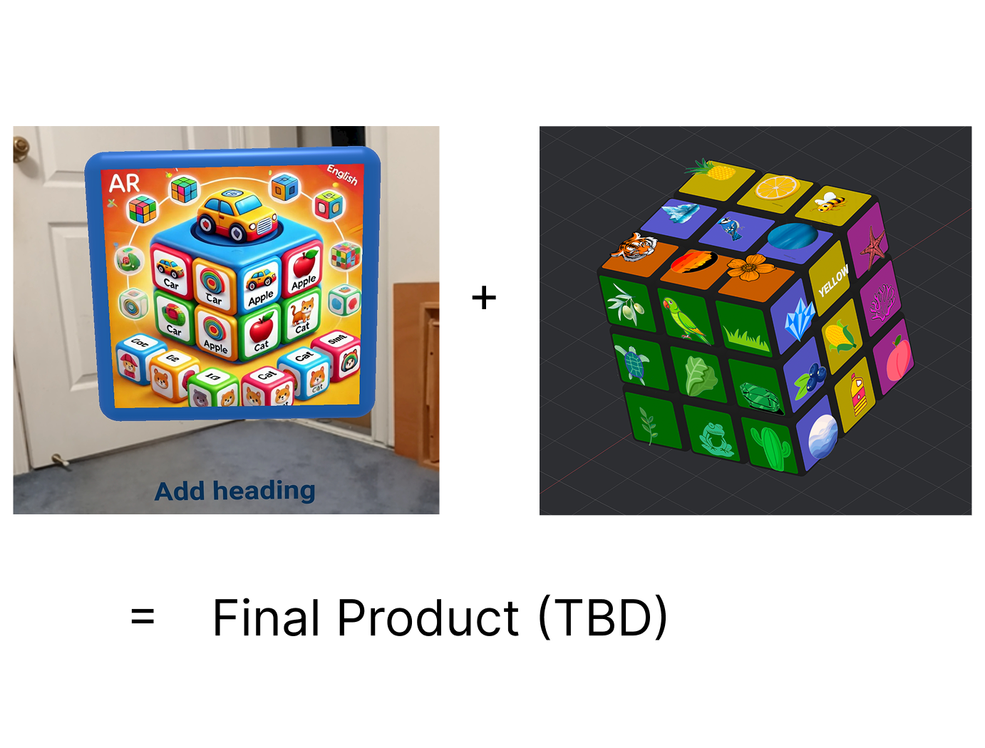 We developed two distinct prototypes, each highlighting a unique aspect of the final product—one centered on AR functionality, the other on 3D modeling and graphics. Our goal is to eventually merge these components into a cohesive and engaging AR Language Trainer. However, during our initial attempt to integrate them, we encountered challenges importing Mike’s large files into Zapworks. This required us to compress the assets and strip away any non-essential textures to ensure compatibility.